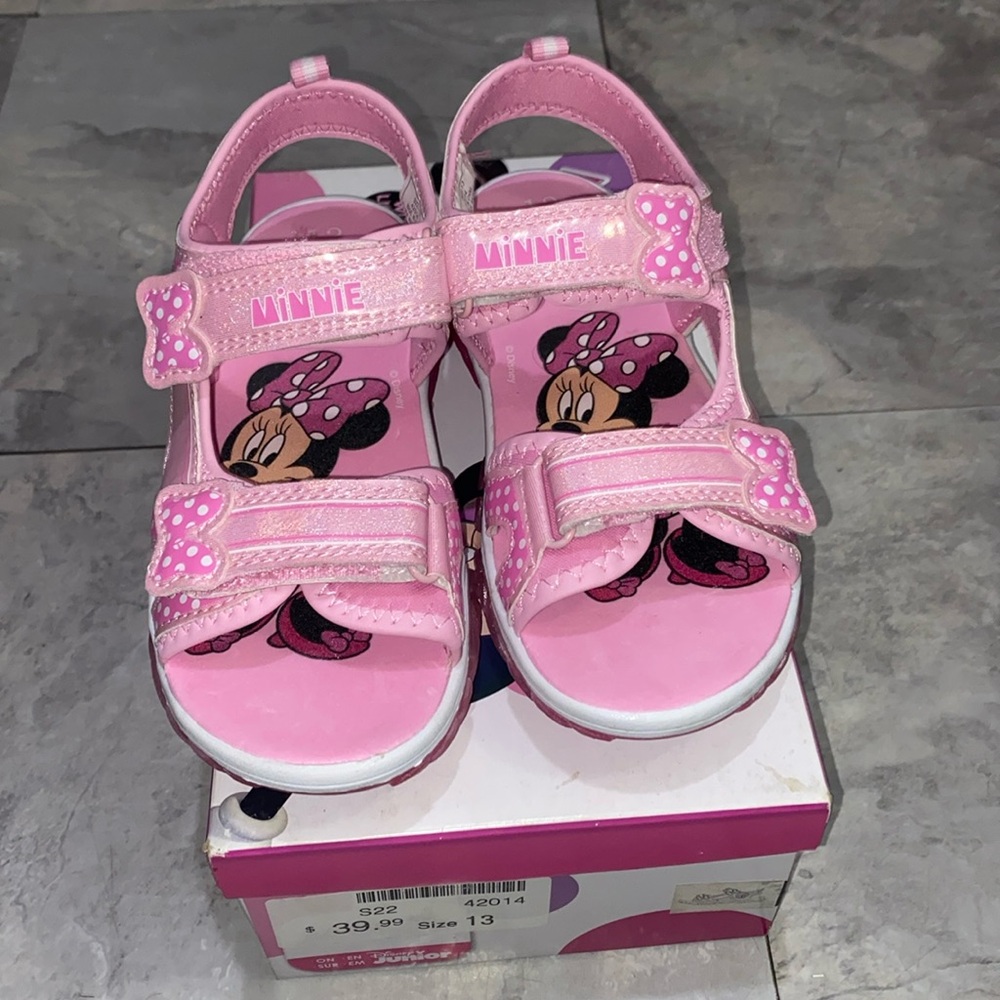 Light up Minnie Mouse Disney sandals brand new toddler little girl size 13c